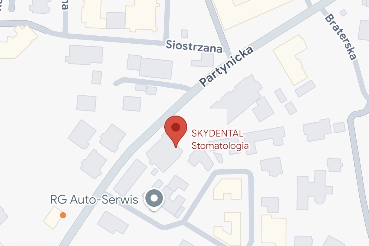 Mapa dojazdu do Gabinetu Skydental, ul. Partynicka 27c we Wrocławiu